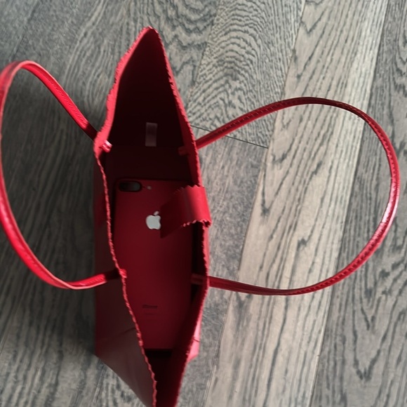 Hugo Vibrant Red leather small shopping tote Bag - Picture 16 of 17